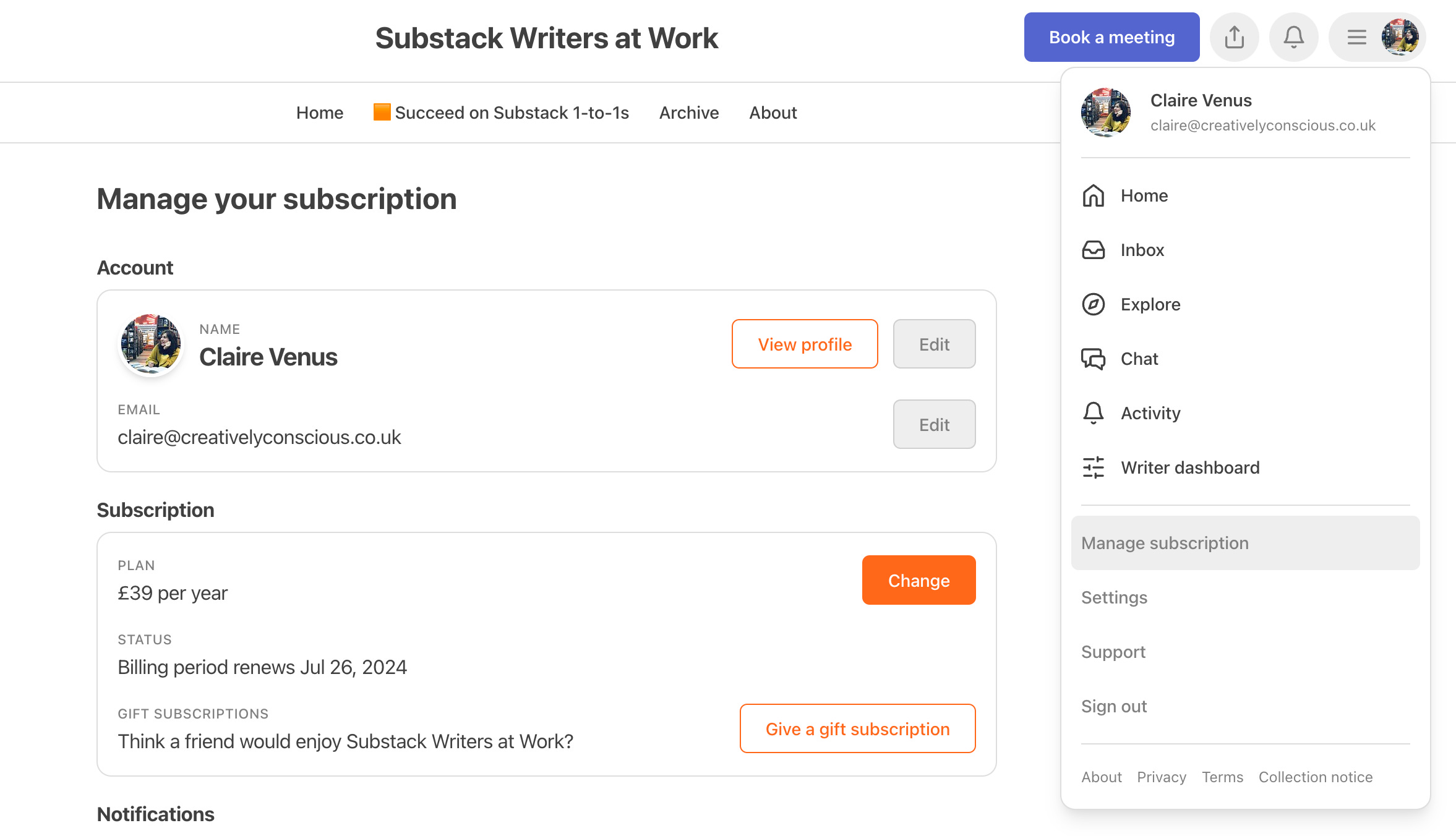 Founding Membership on Substack... - by Claire Venus