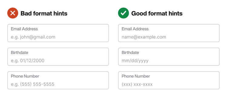 Input placeholder clearance
