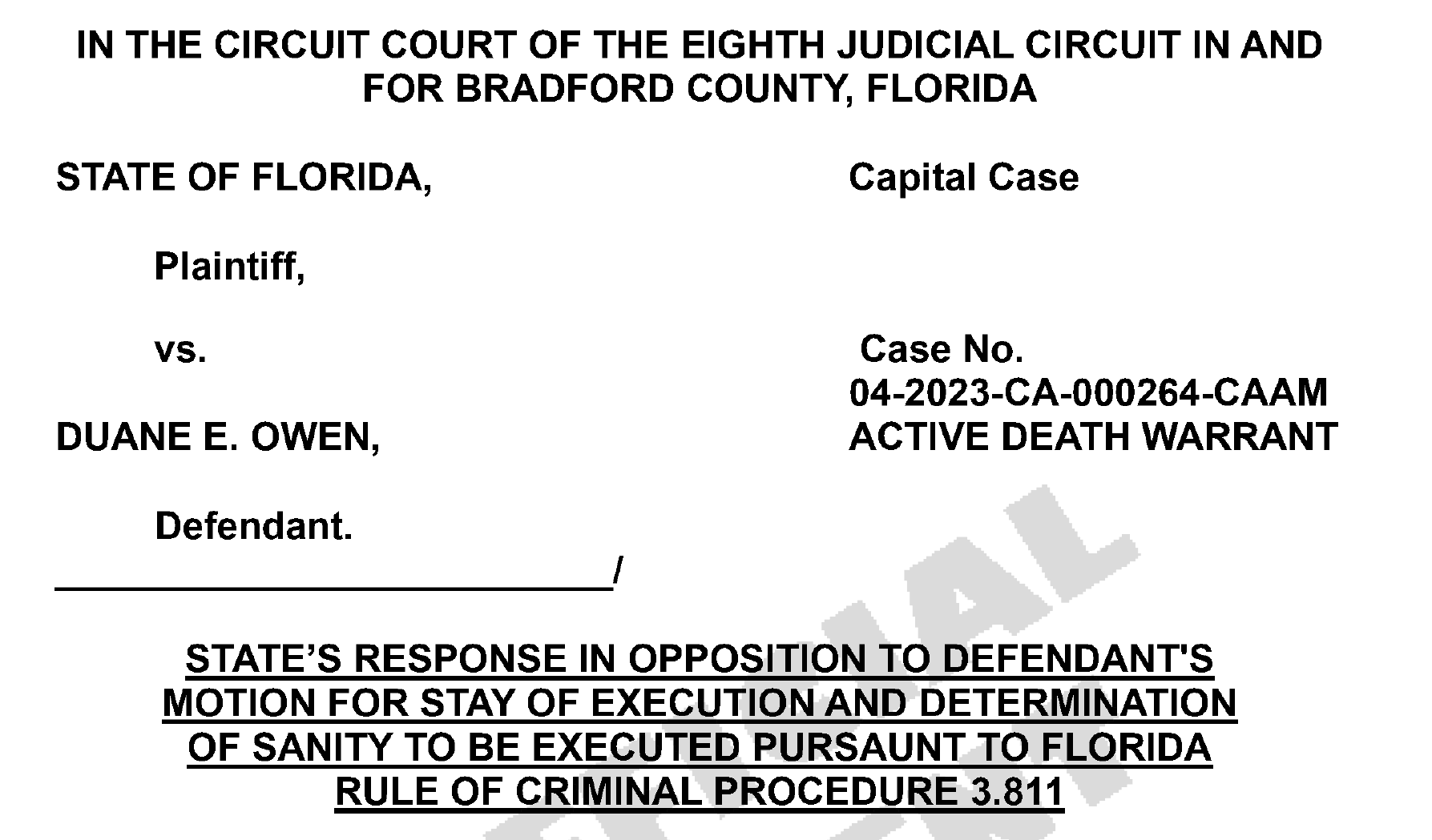 Owen Warrant Update Bradford County hearing in recess until tomorrow.