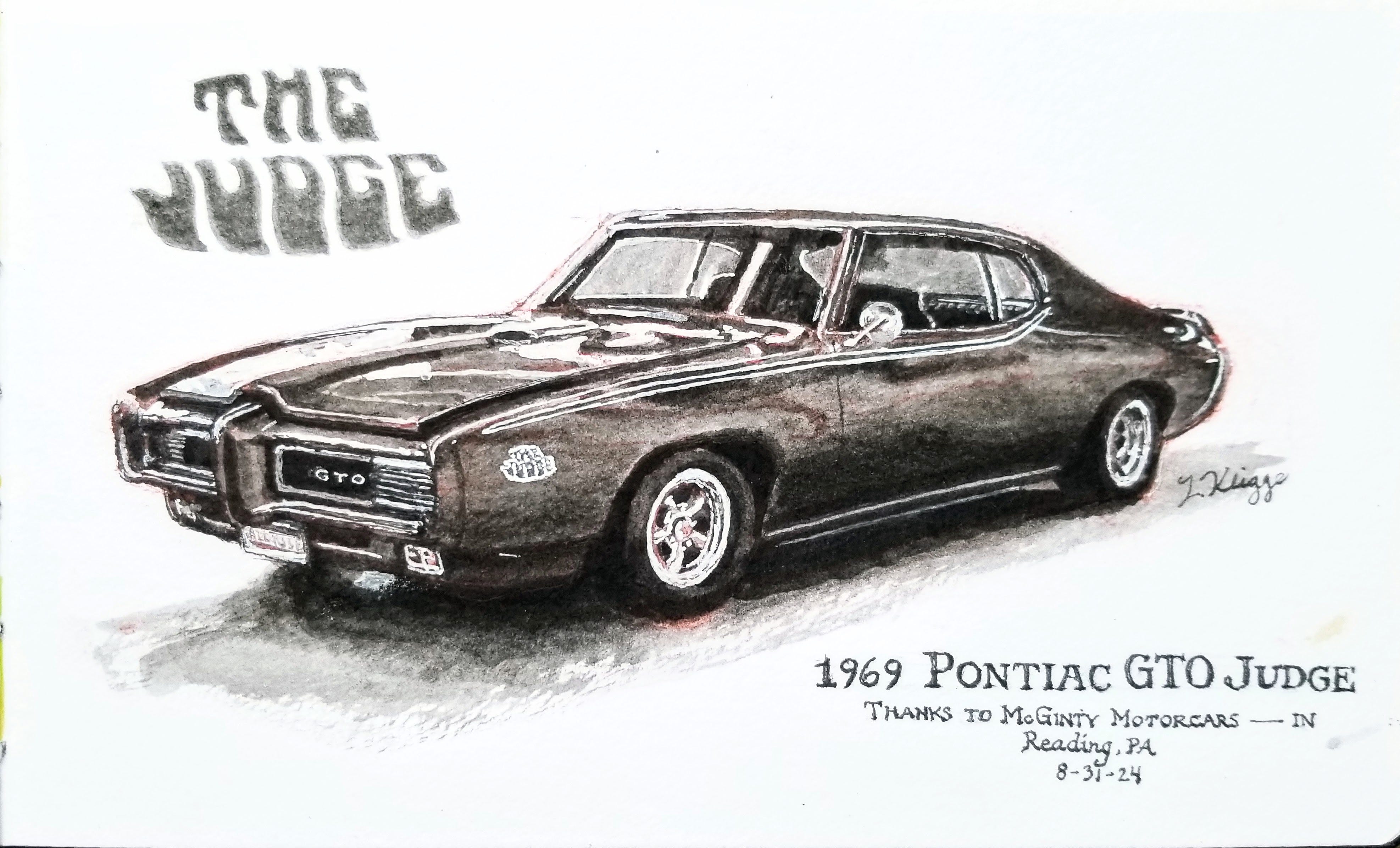 こ*木様 ９ THE CLASSICS 35th ANNIVERSARY Sketching a 1969 Pontiac GTO Judge - by Zoungy Kligge