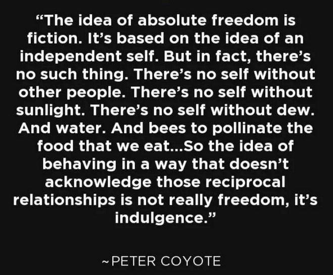 A huge amount of freedom comes