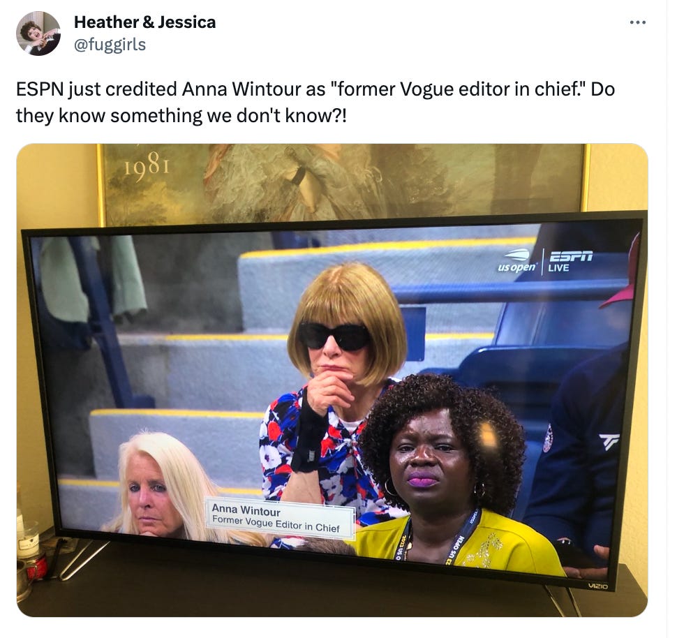 Anna Wintour's Fashion Month Intrigue - by Amy Odell