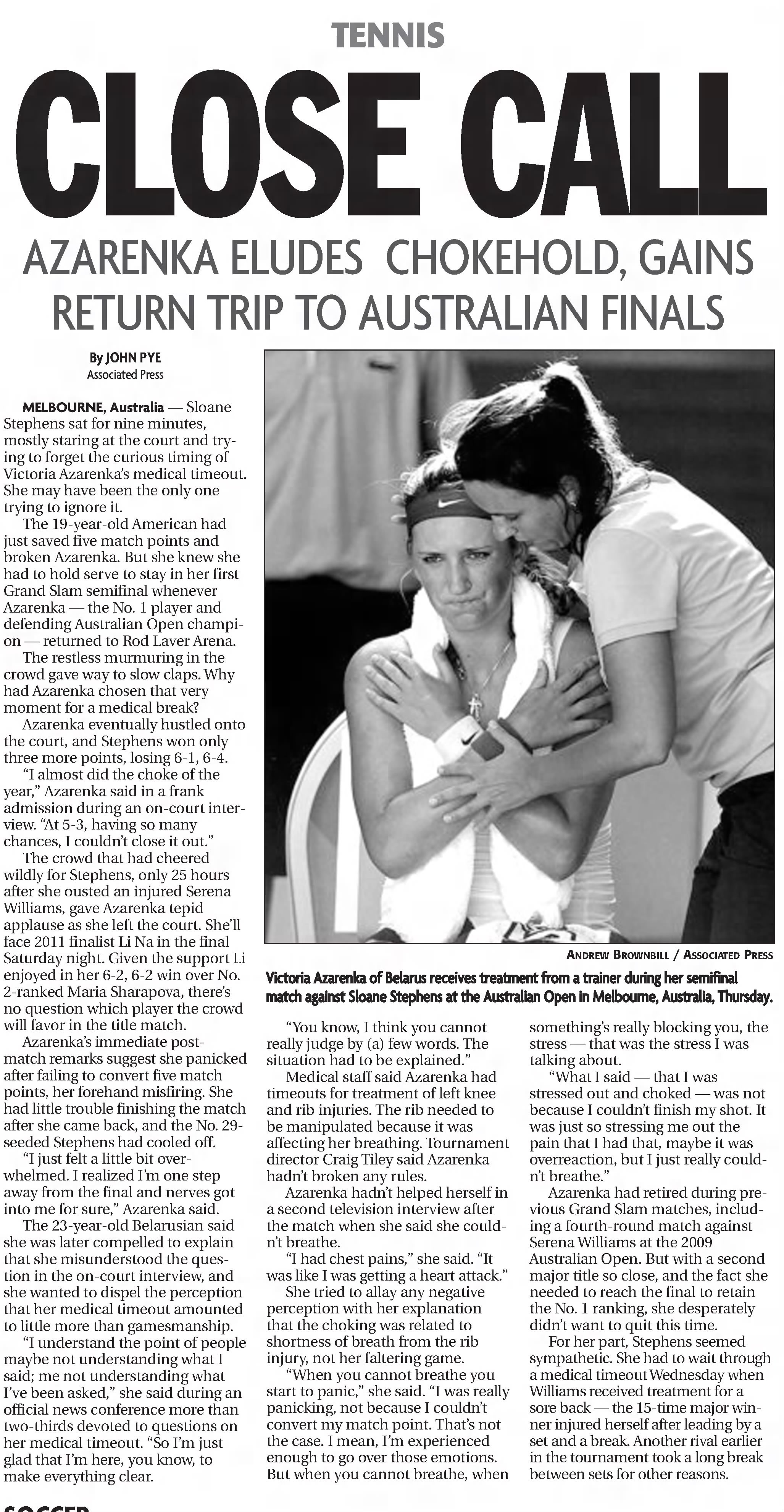 Revisiting the ruthless coverage of Azarenka's 2013 Aussie Open run