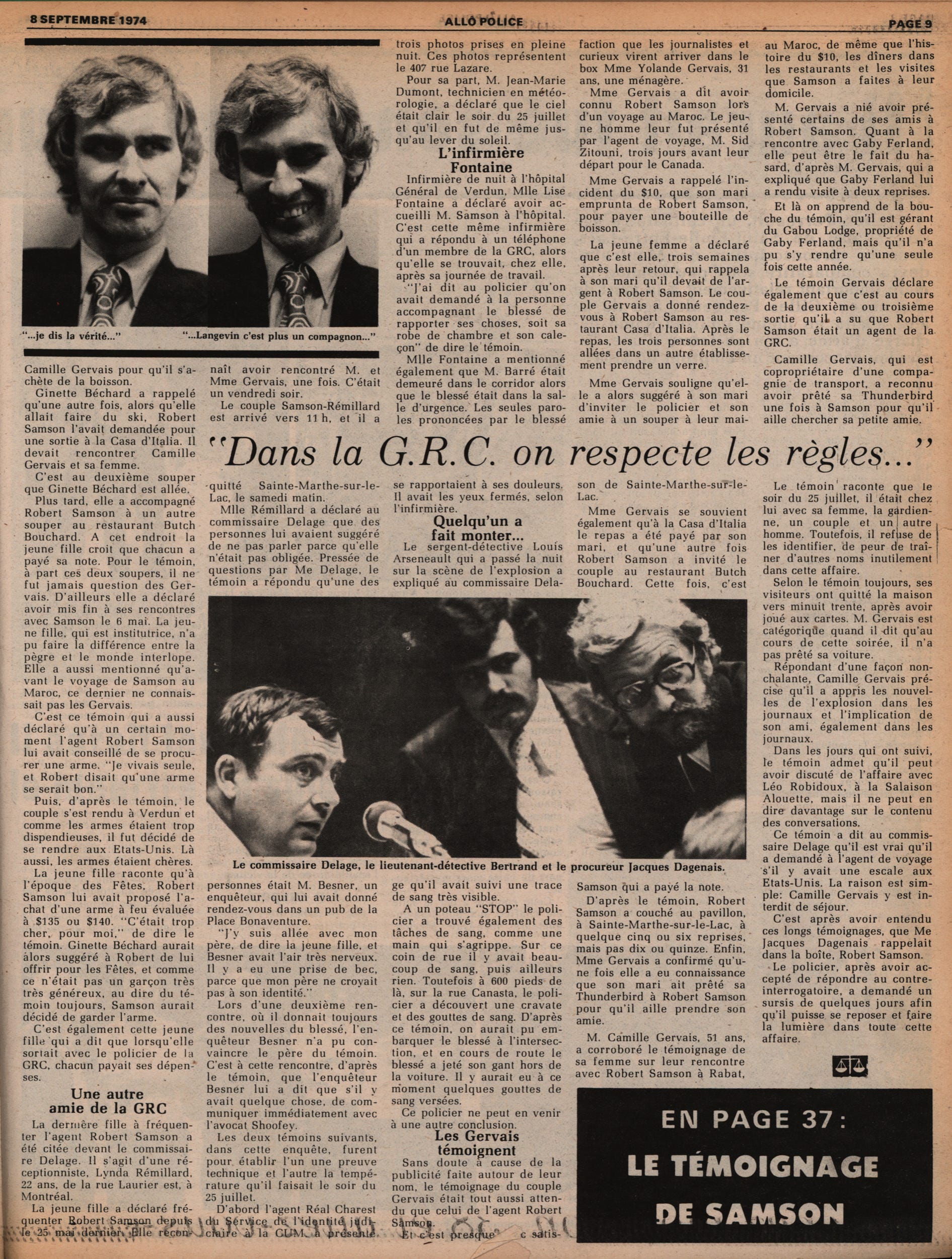 Tout sur l'affaire Samson Allô Police Septembre 1974