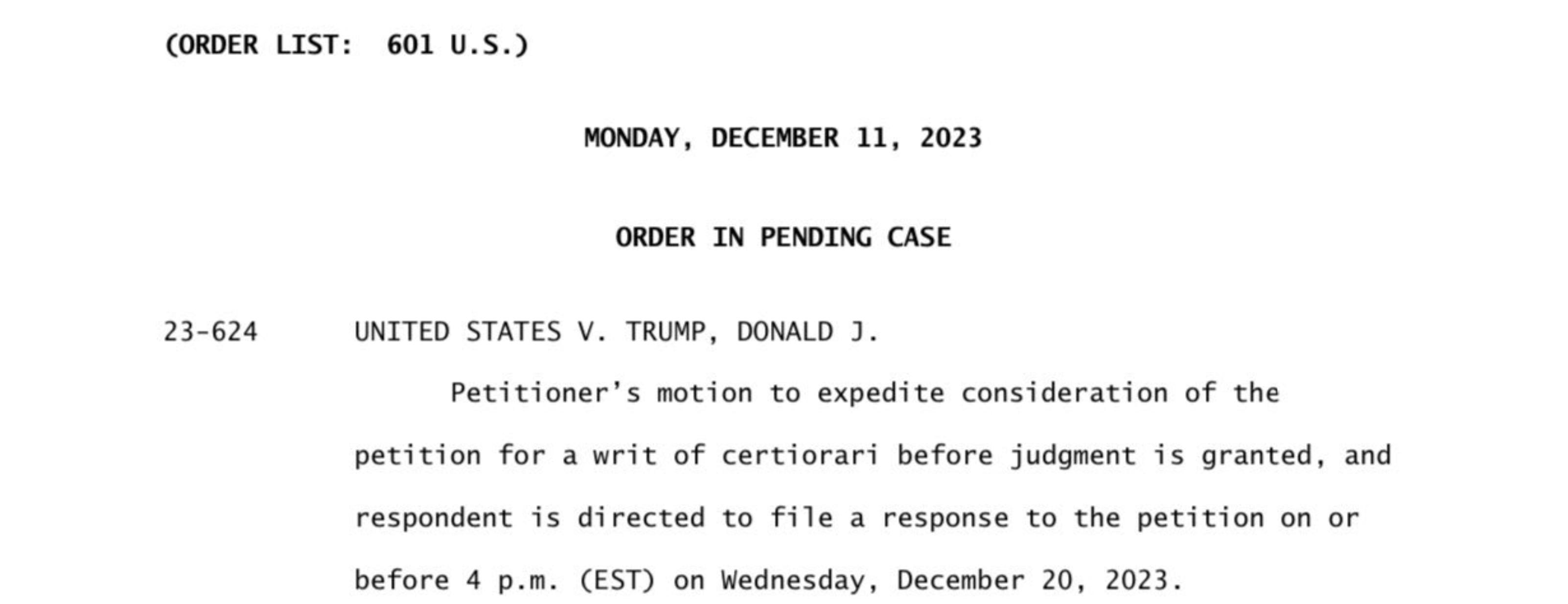 The supreme court will not grant a writ top of