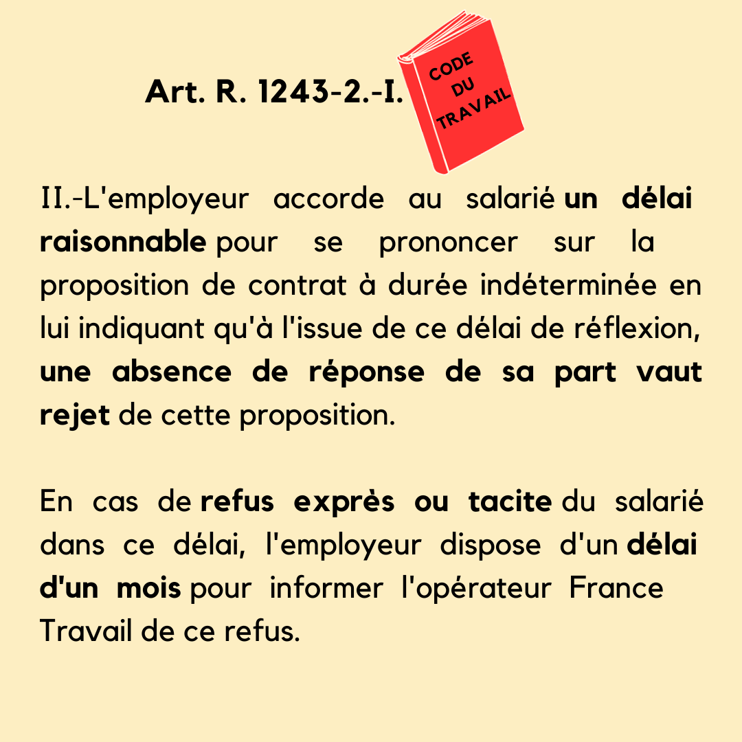 Refus de CDI suite à un CDD nouvelle obligation de l