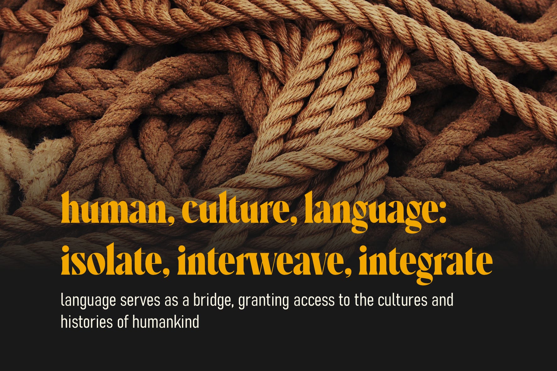 Human, Culture, Language: Isolate, Interweave, Integrate