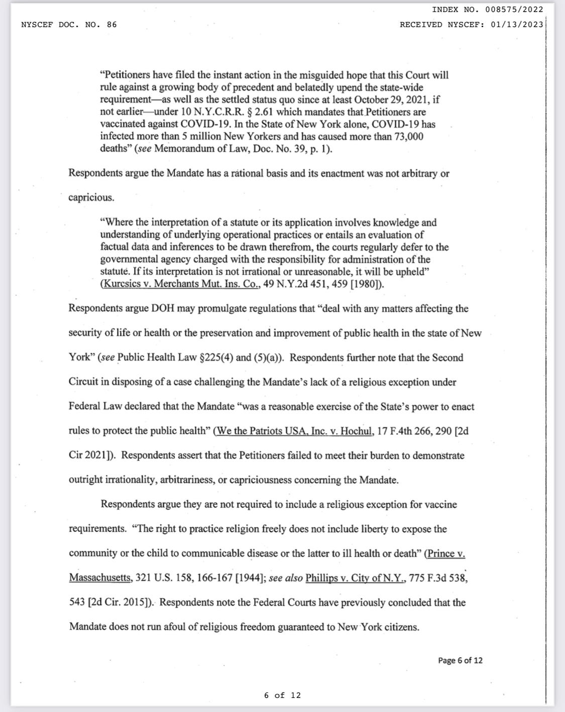SUPREME COURT: Vaccine mandate is now null void and of no effect SUPREME COURT: Vaccine mandate is now null void and of no effect