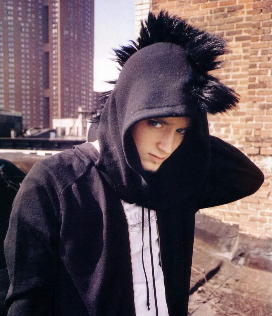 Helmut lang black wool hoodie with faux hair sales