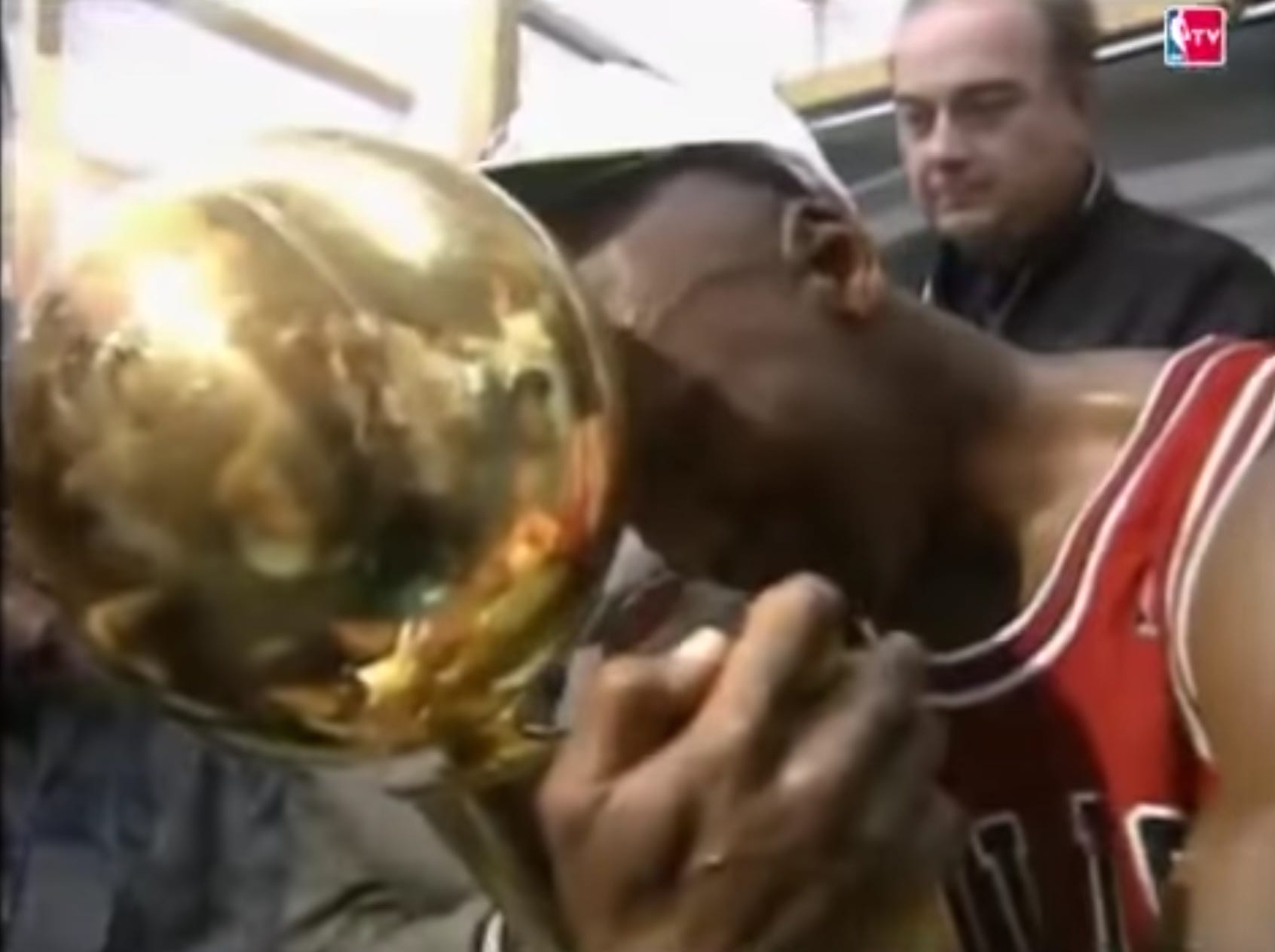 Michael jordan holding trophy cheap