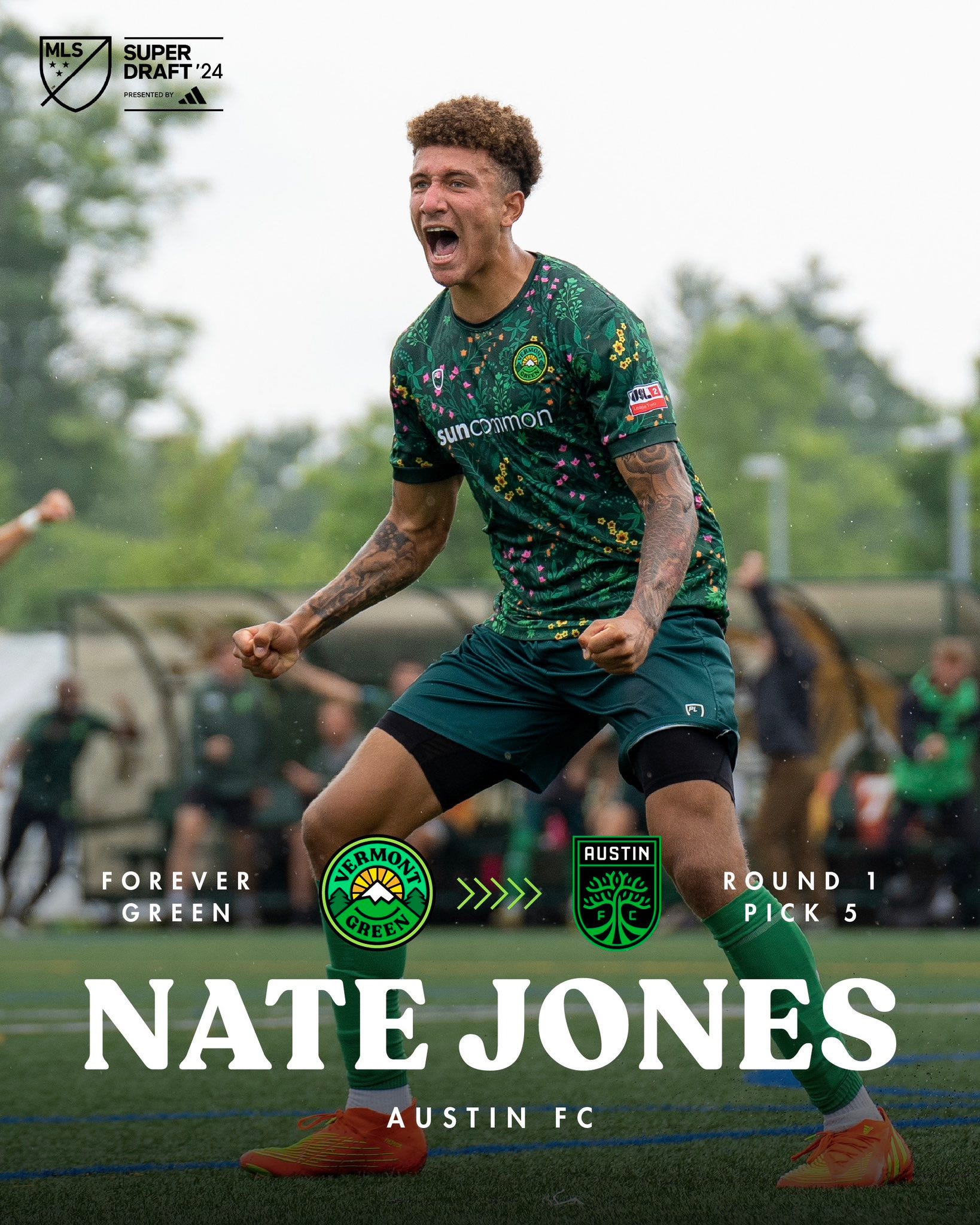 Former Vermont Green FC Defender Selected in 2024 MLS SuperDraft