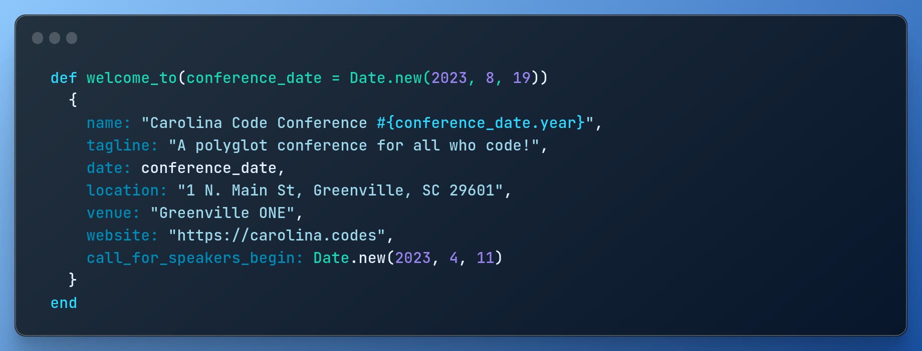 Code Header Challenge | Carolina Code Conference