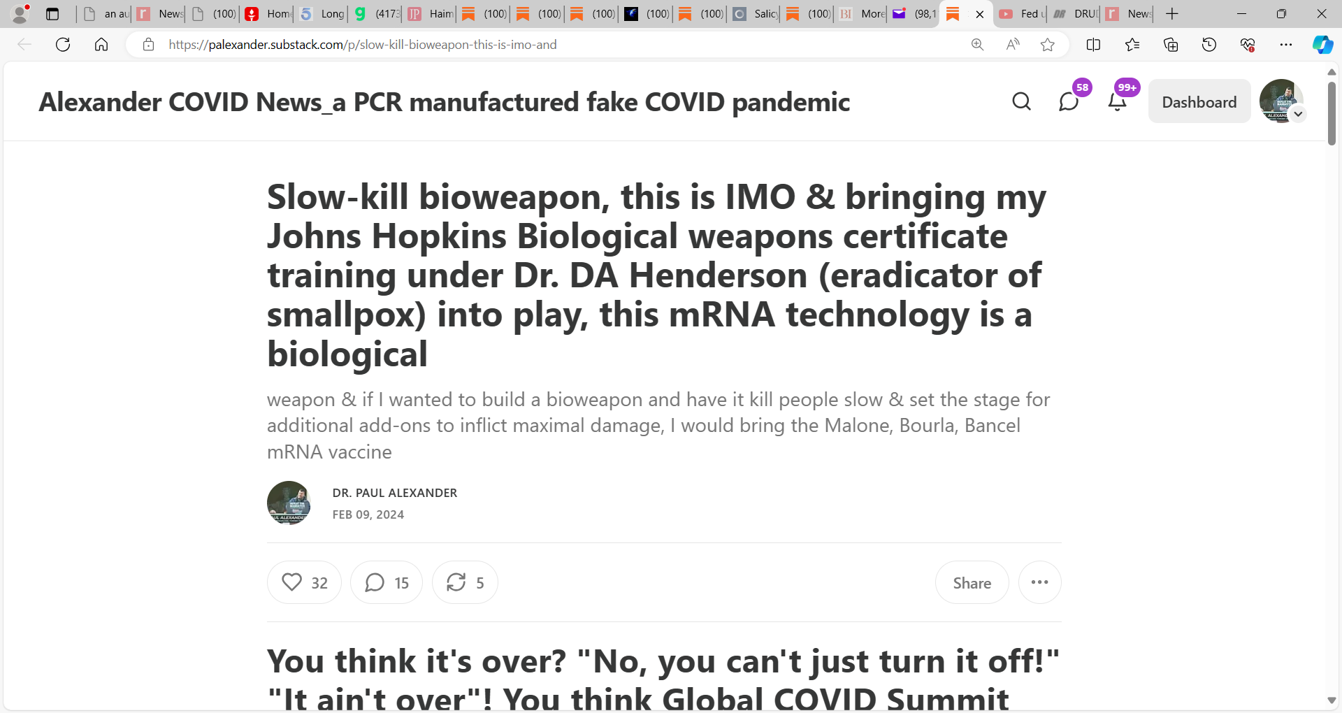 Dr. Robert Malone must be given credit for the mRNA technology, hell