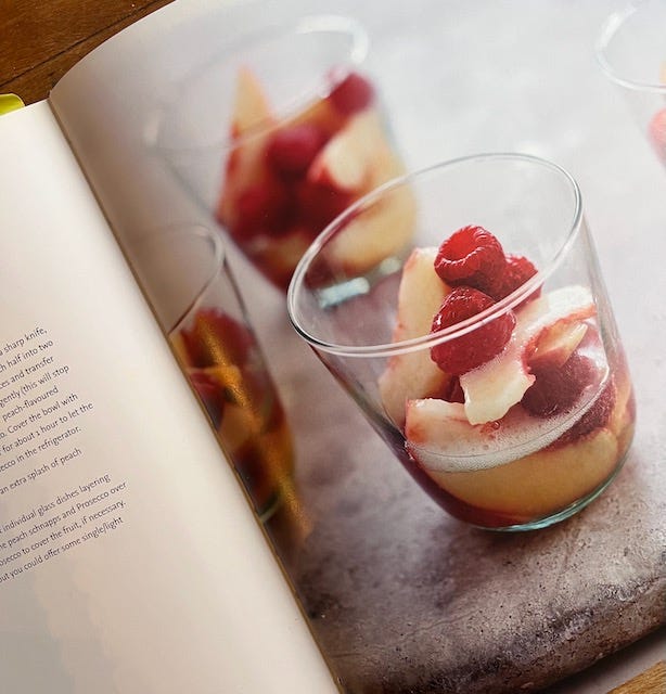 Peaches in prosecco by Fiona Beckett