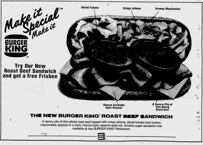 Burger King Roast Beef Sandwich The Retroist