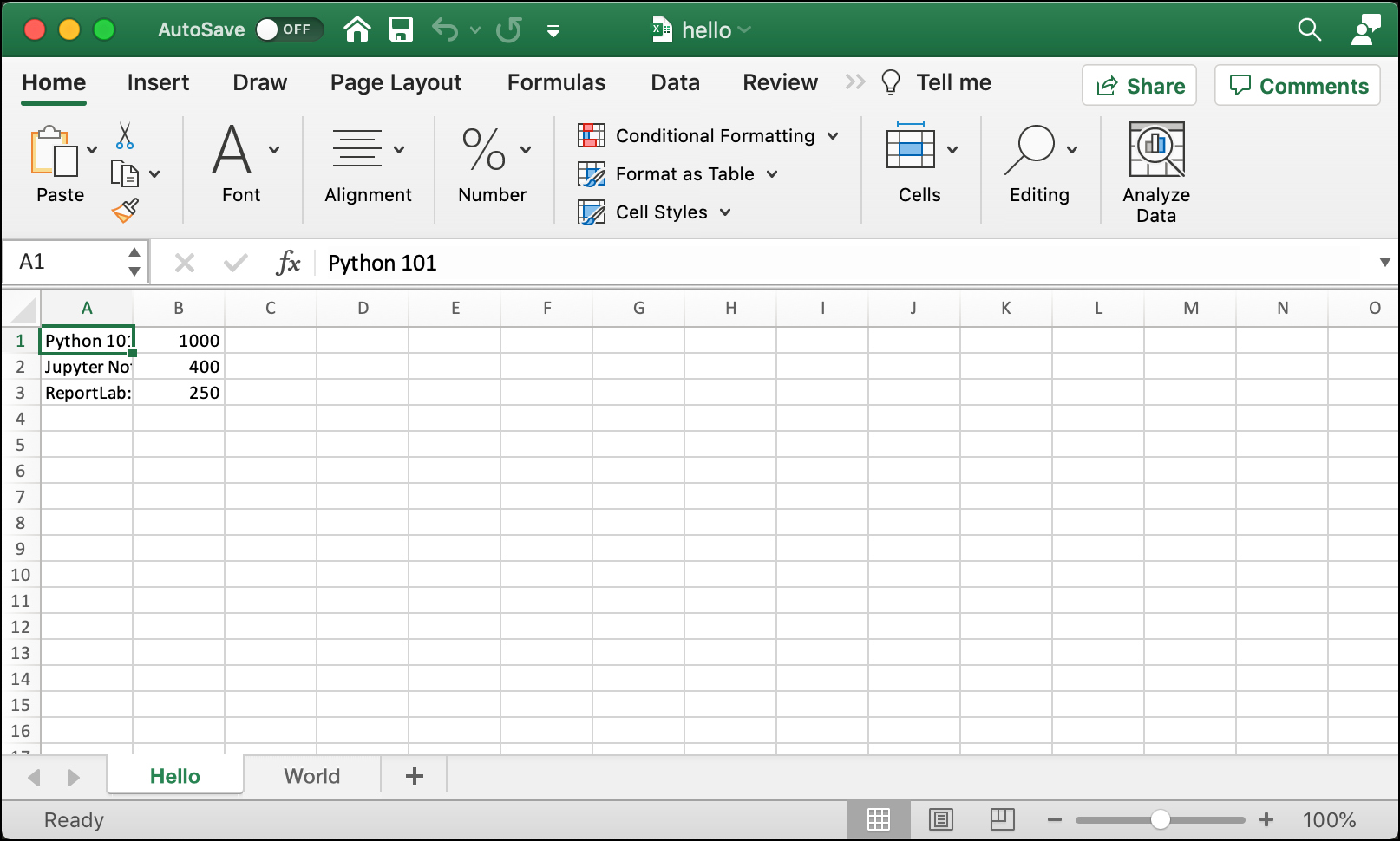 Creating Excel Spreadsheets Using Python and XlsxWriter