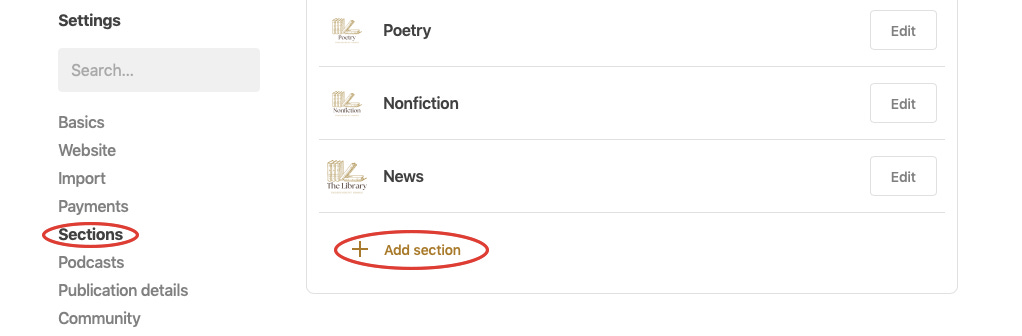 Creating Sections For Your Book - The Library