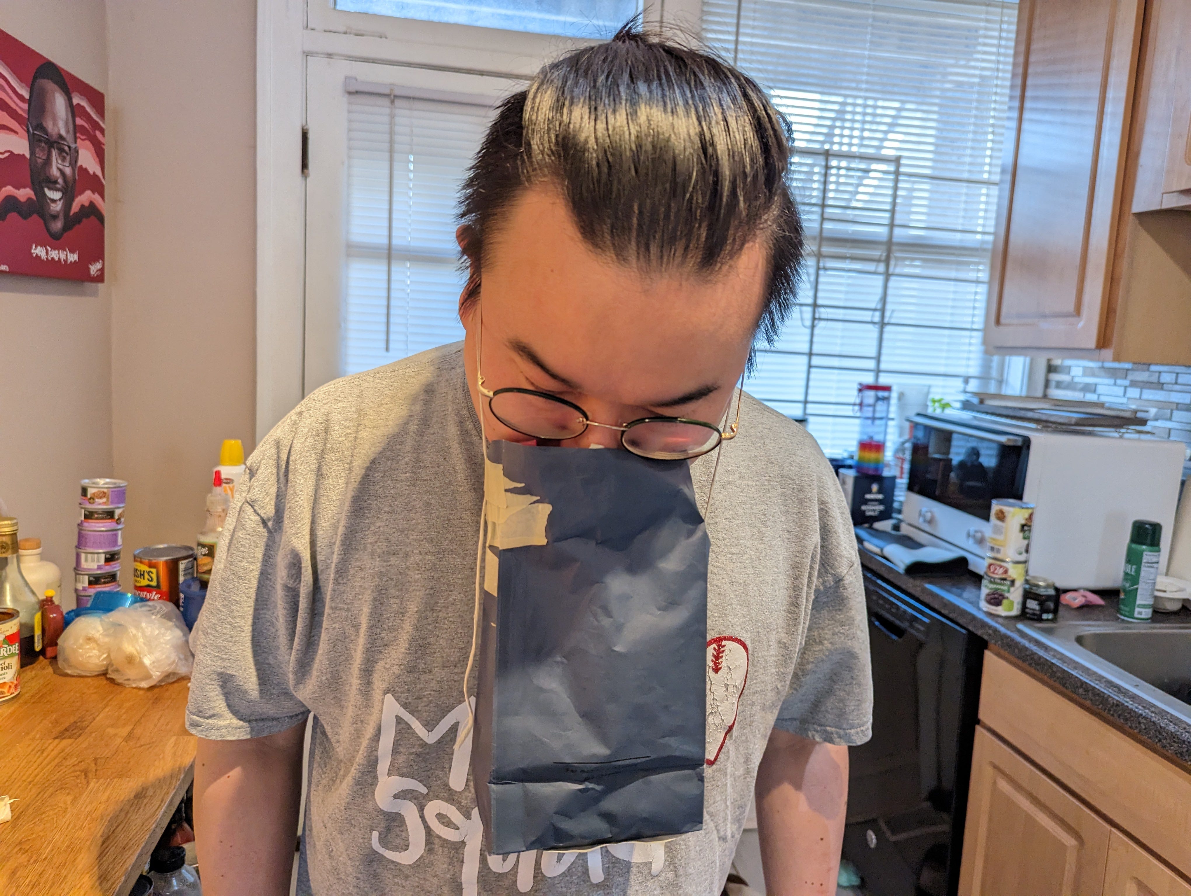 The human feed bag experiment by Dennis Lee