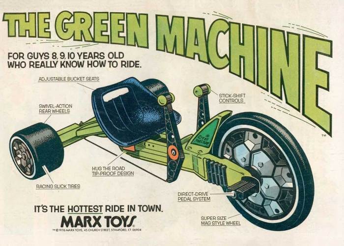 Green machine kids hot sale toy