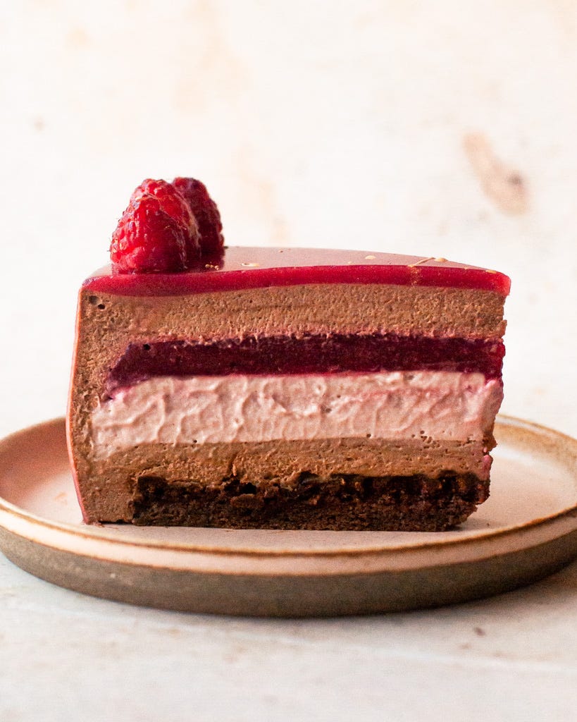 Chocolate raspberry mousse cake sale