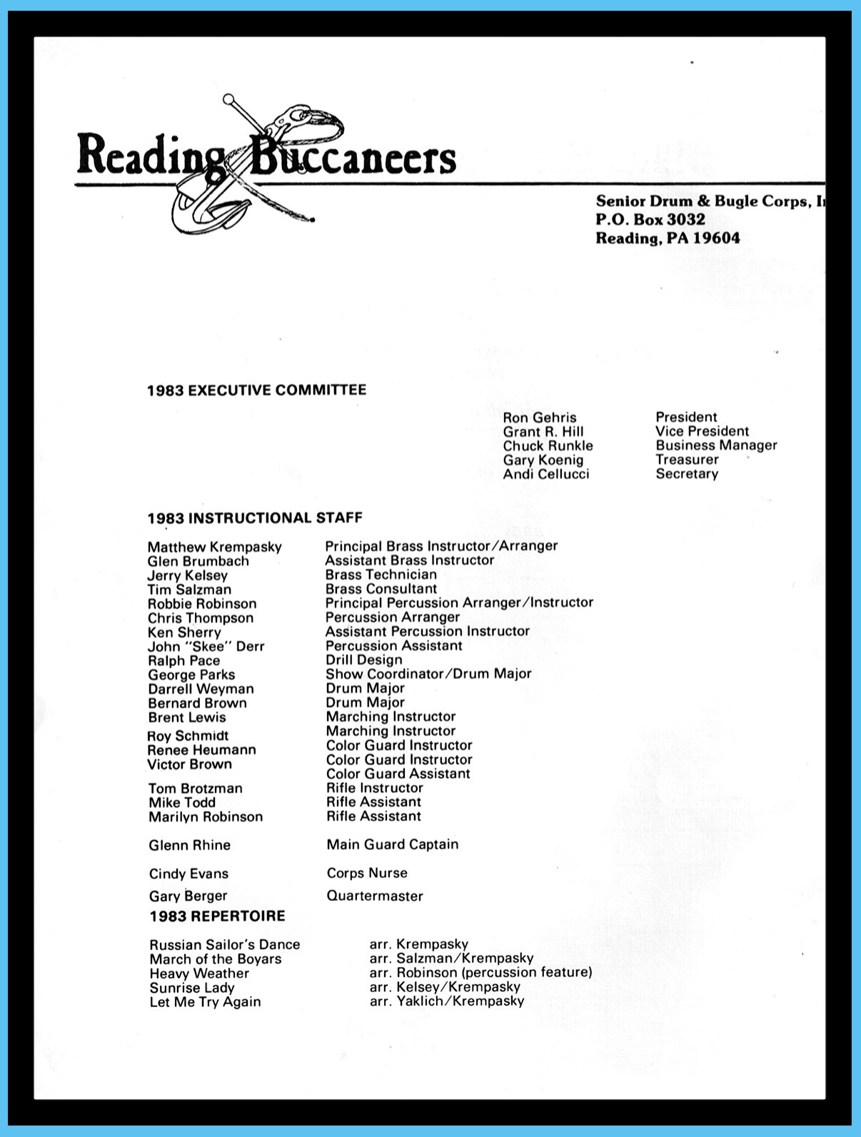 Reading Buccaneers Yearbook, Part 1 by Lee Rudnicki