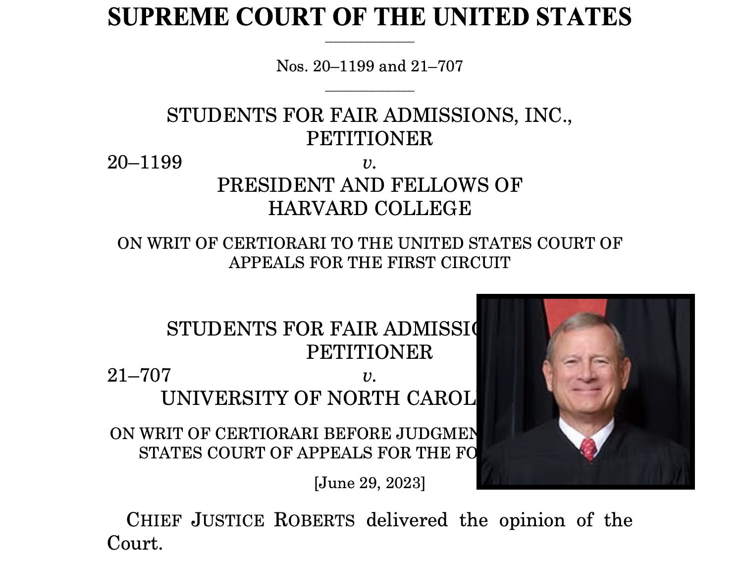 SCOTUS conservative majority ends affirmative action