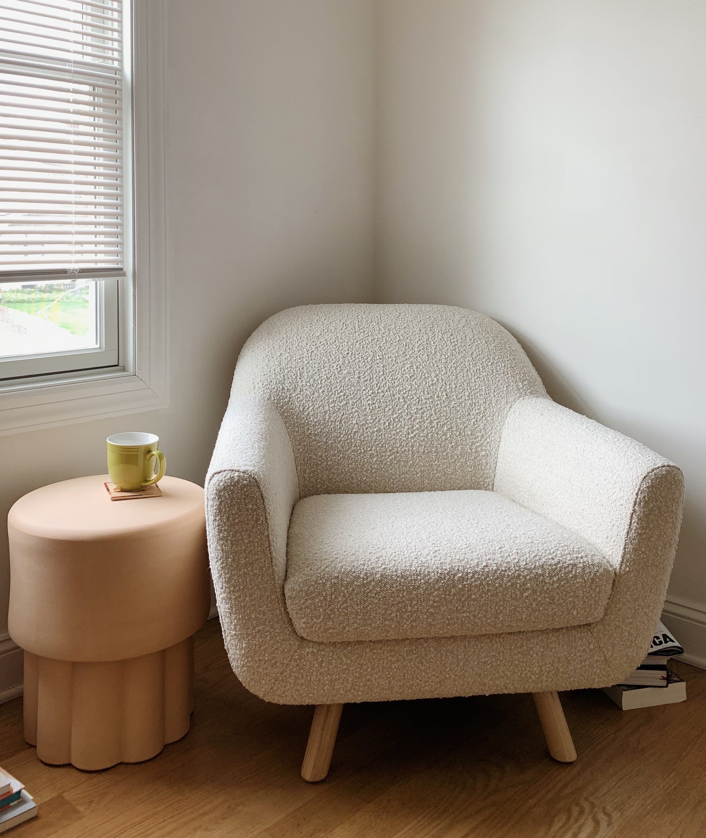 Gabriola ivory boucle on sale lounge chair