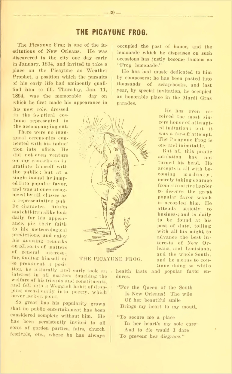 The Picayune Frog vs. Pogo vs. Weather Bird