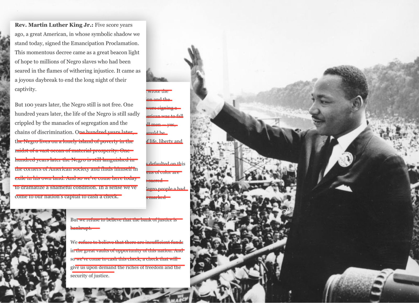 Newspaper Prints HeavilyEdited, Sanitized Version of MLK's "I Have a