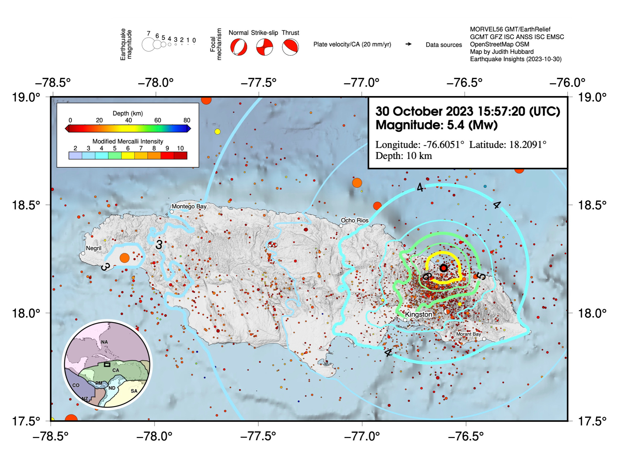 M5.4 earthquake shakes Jamaica by Judith A Hubbard