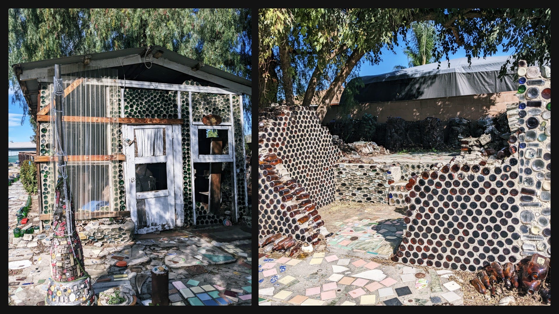 A Cat's Eye View of Grandma Prisbrey's Bottle Village Folk Art Environment