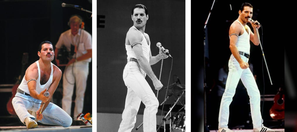 Freddie mercury sneakers at live aid top