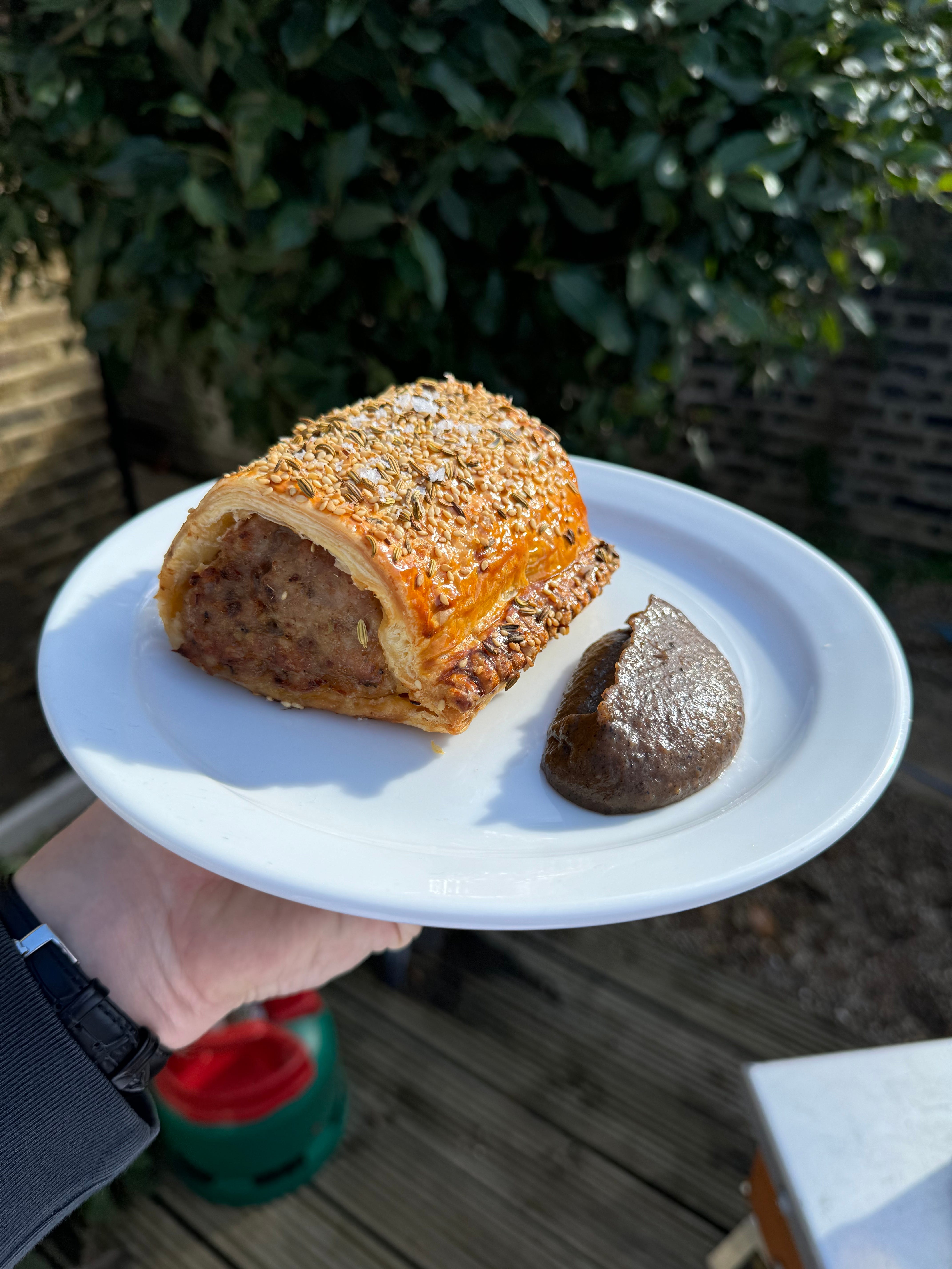 FENNEL SAUSAGE ROLLS & BURNT APPLE KETCHUP