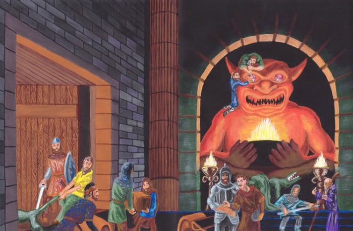 1st Edition Advanced Dungeons and Dragons Cover Art without Text