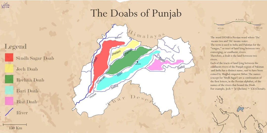 Doaba Map The Forgotten Wild West of Punjab - Brown History