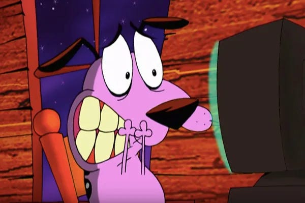 Pink dog cartoon deals