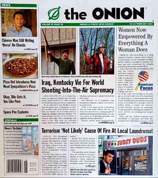 20 years ago, The Onion discussed Iraq and women's studies