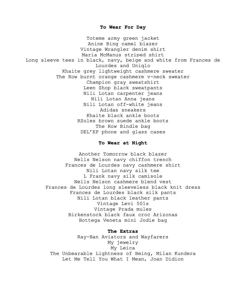 My California Packing List by Jennifer Alfano