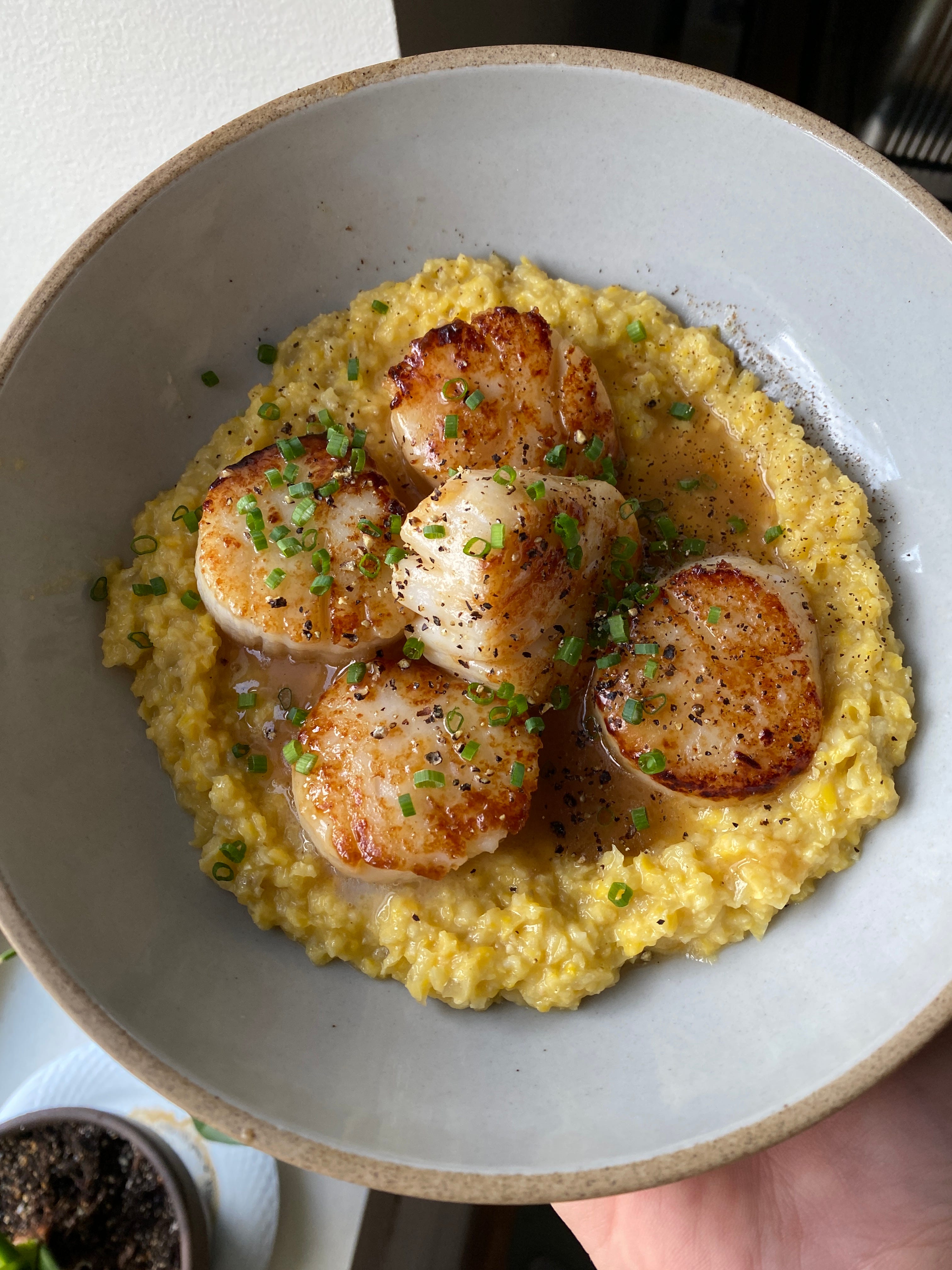 Brown Butter Scallops with Fresh Corn Polenta