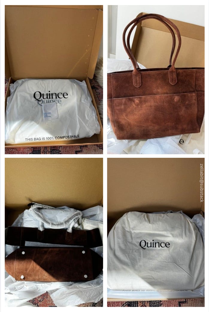 Work bag review: chocolate brown suede tote