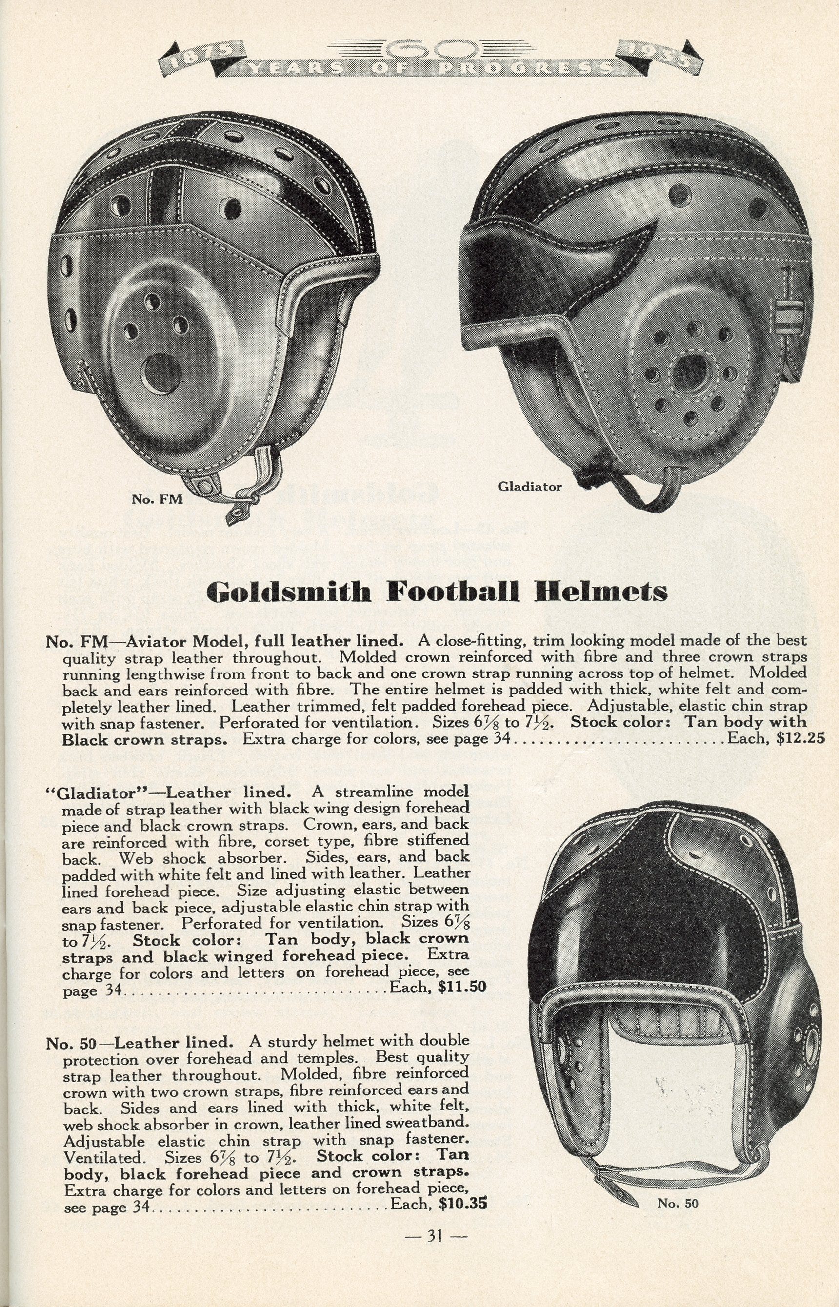 Leather football top helmet pattern