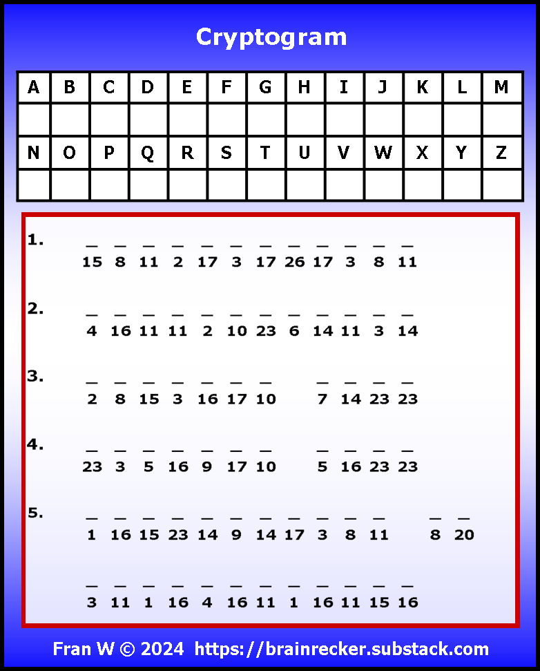 Puzzle #7 Clue 3: Cryptogram Puzzles About America