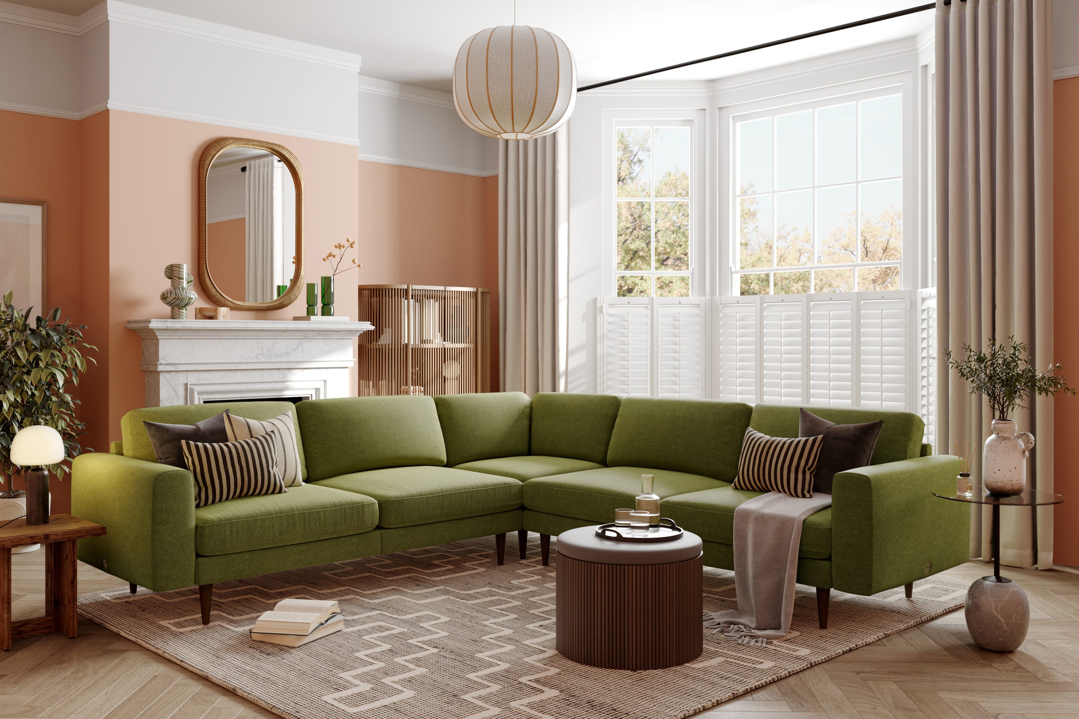 Snug top green sofa