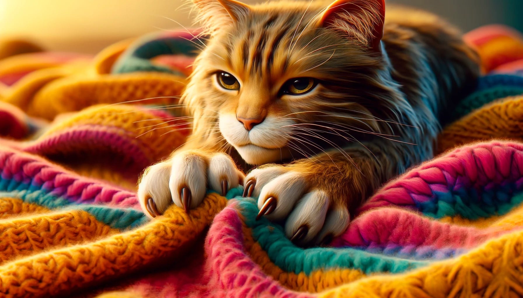 Cat bites and kneads blanket clearance