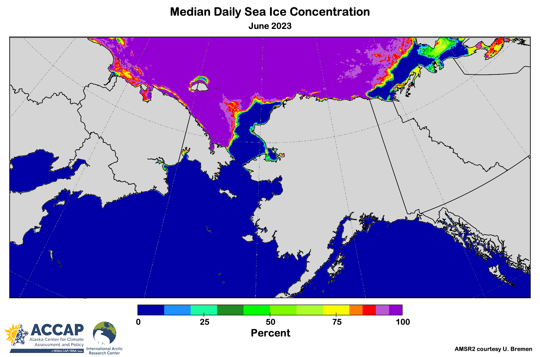 Alaska June 2023 Sea Ice and Wildfire by Rick Thoman
