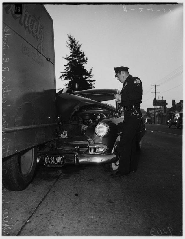 35 Intriguing Photographs of Automobile Accidents in California During ...