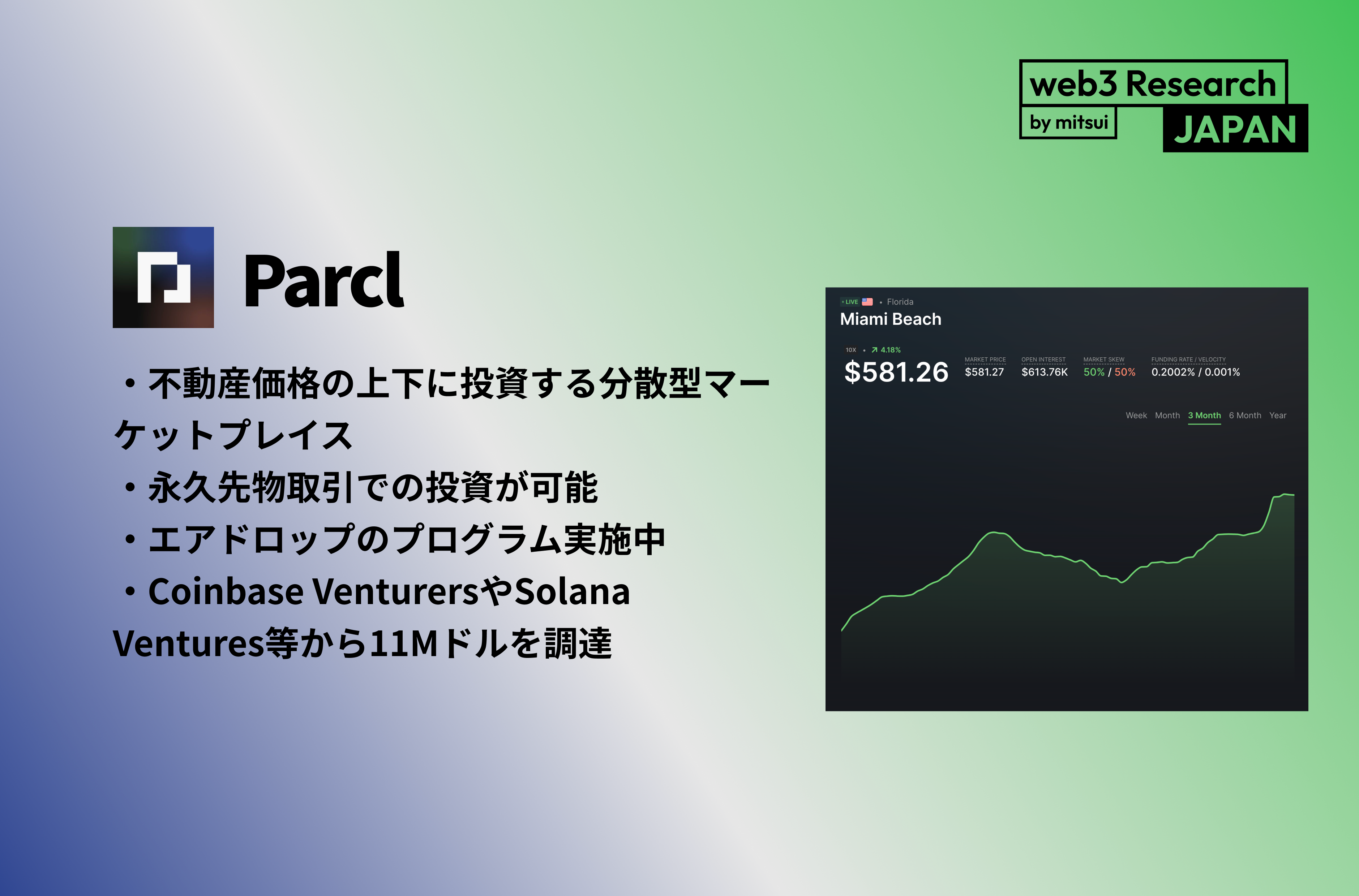 Parcl】不動産価格の上下に投資する分散型マーケットプレイス / 永久 