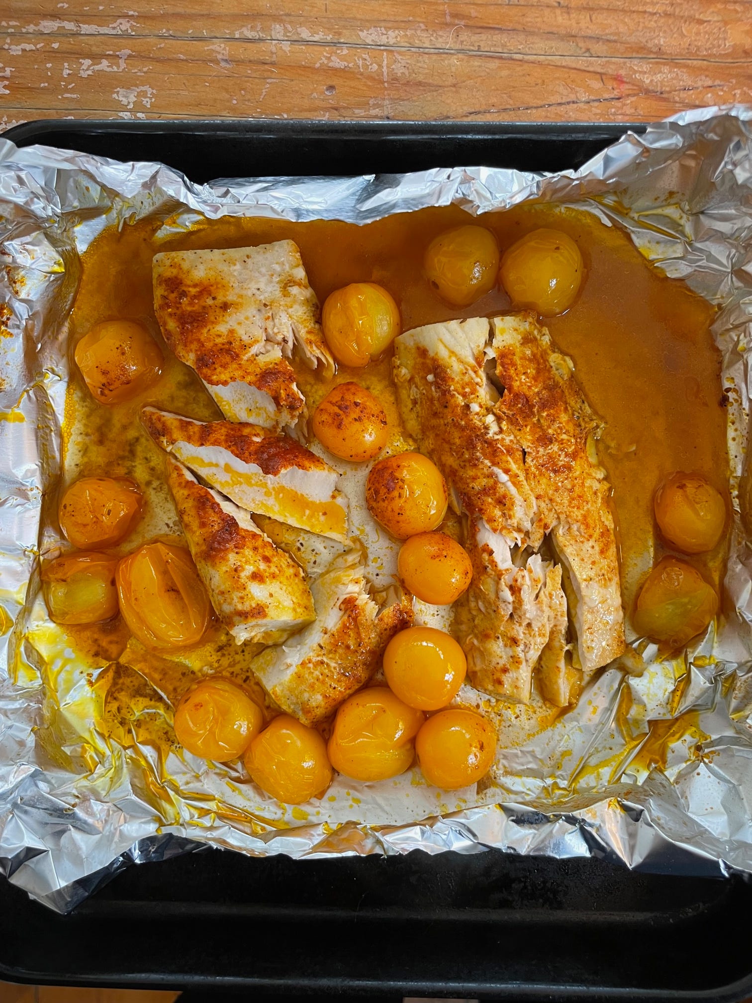 Cooking fish top in toaster oven