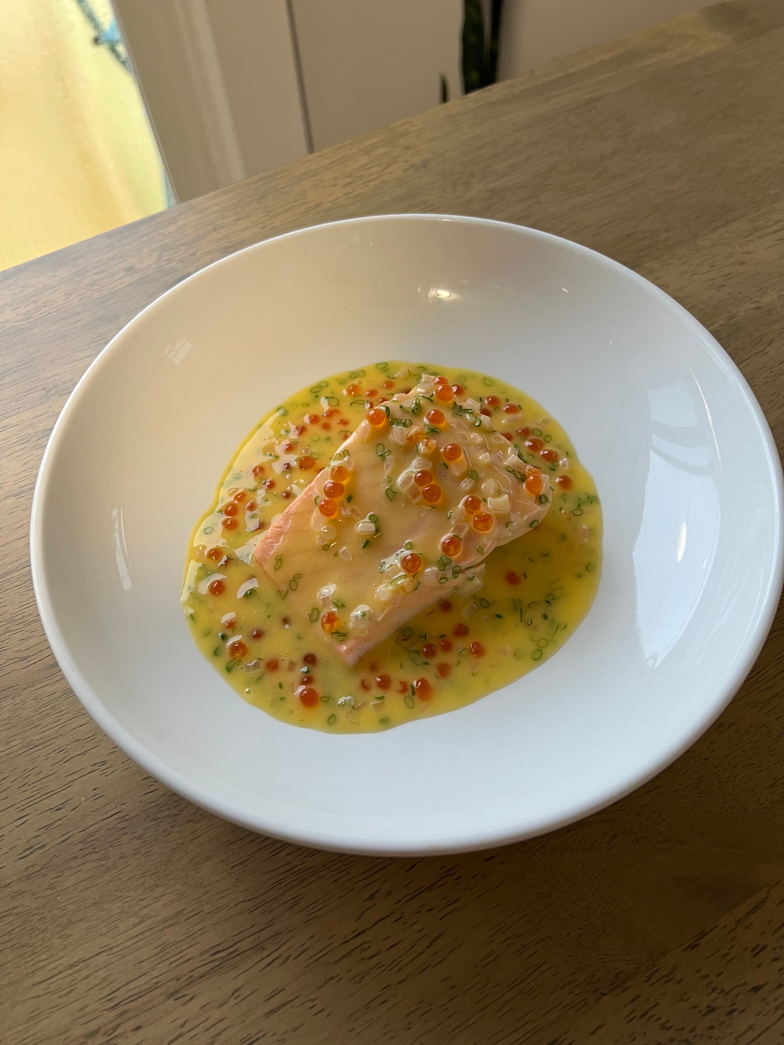 salmon roe beurre blanc by Chuck Cruz Chuck