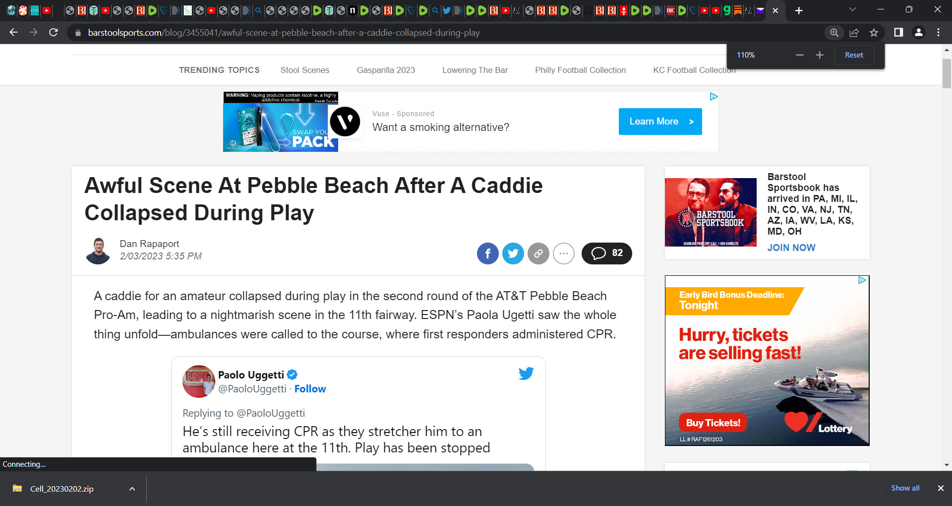 Golf caddie collapses, given CPR during AT&T Pebble Beach ProAm; so t Dr. Paul Alexander